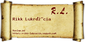 Rikk Lukrécia névjegykártya